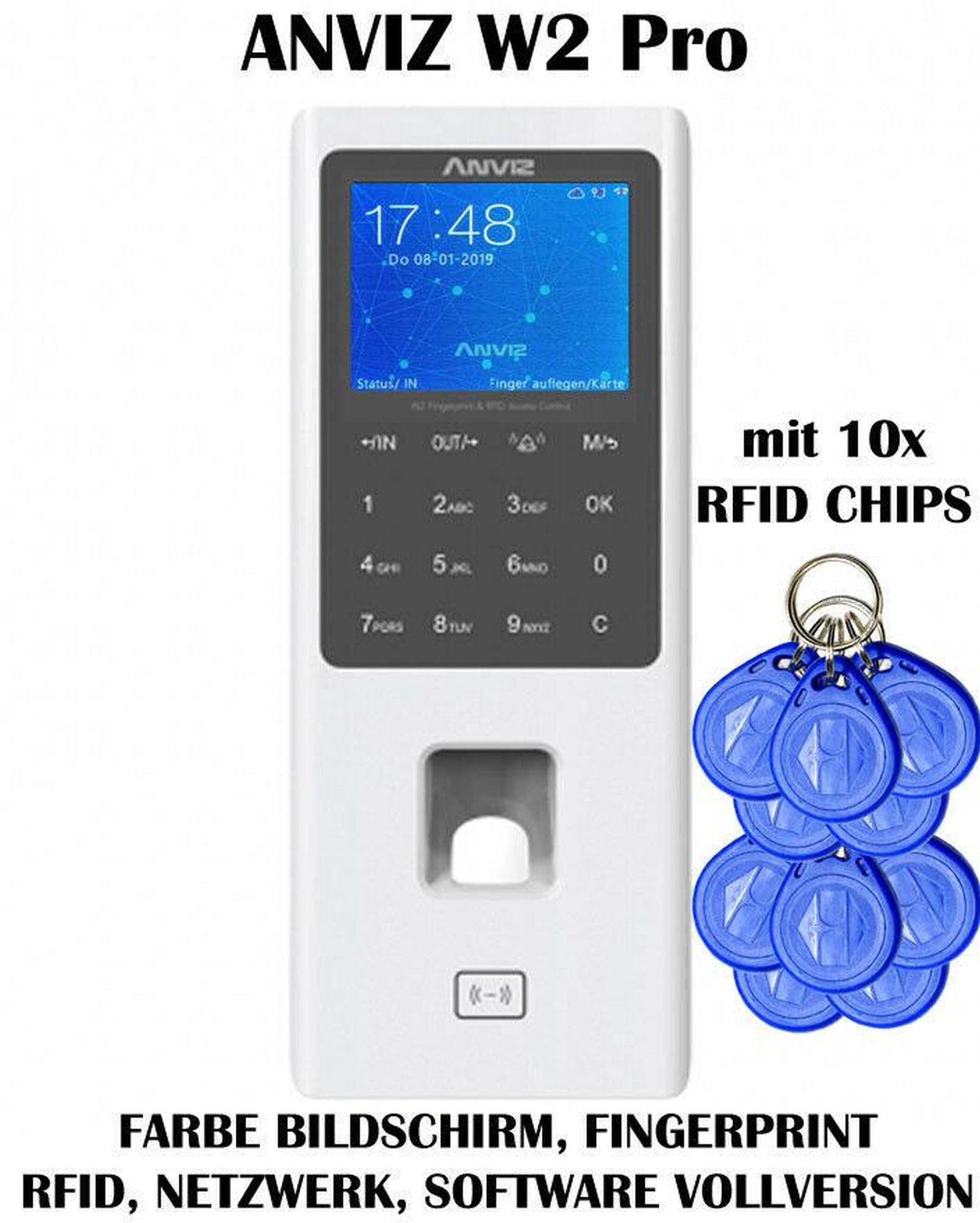 Anviz Zeiterfassung Netzwerk, WLAN, USB, Türöffner - Wählen Sie Ihre Konfiguration