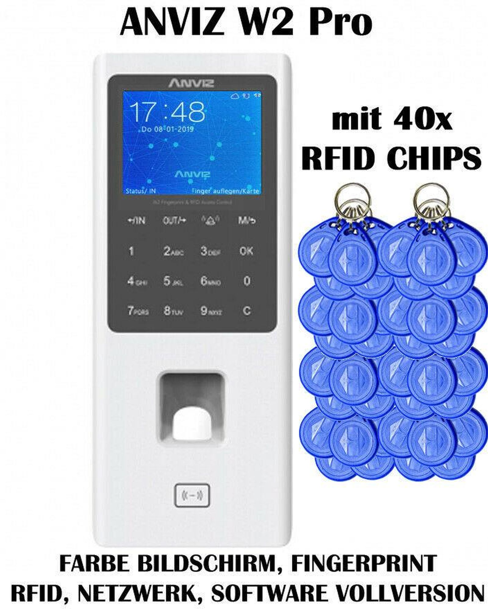 Anviz Zeiterfassung Netzwerk, WLAN, USB, Türöffner - Wählen Sie Ihre Konfiguration