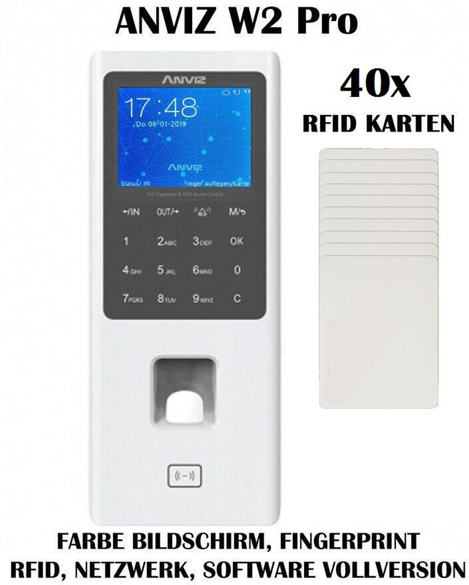 Anviz Zeiterfassung Netzwerk, WLAN, USB, Türöffner - Wählen Sie Ihre Konfiguration