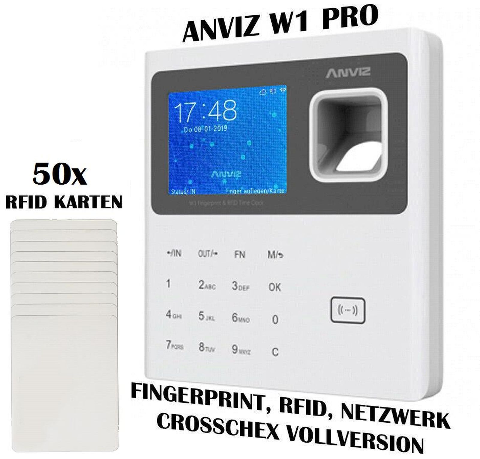 Anviz Zeiterfassung Netzwerk, WLAN, USB, Türöffner - Wählen Sie Ihre Konfiguration