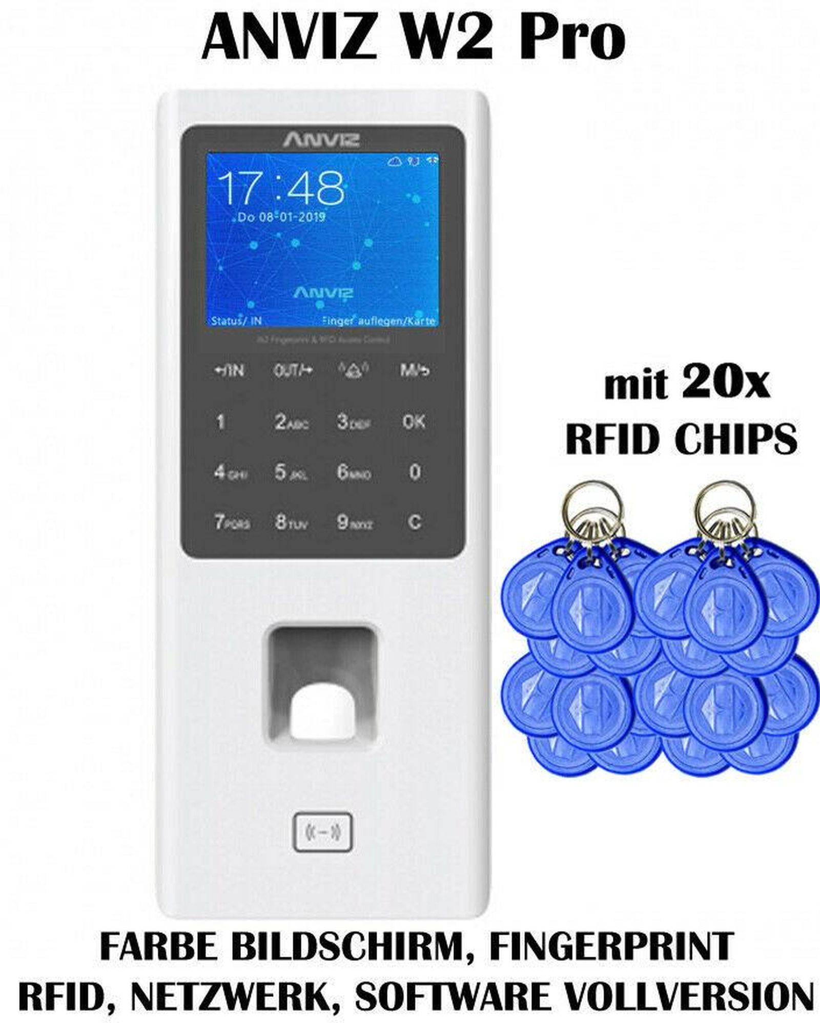 Anviz Zeiterfassung Netzwerk, WLAN, USB, Türöffner - Wählen Sie Ihre Konfiguration